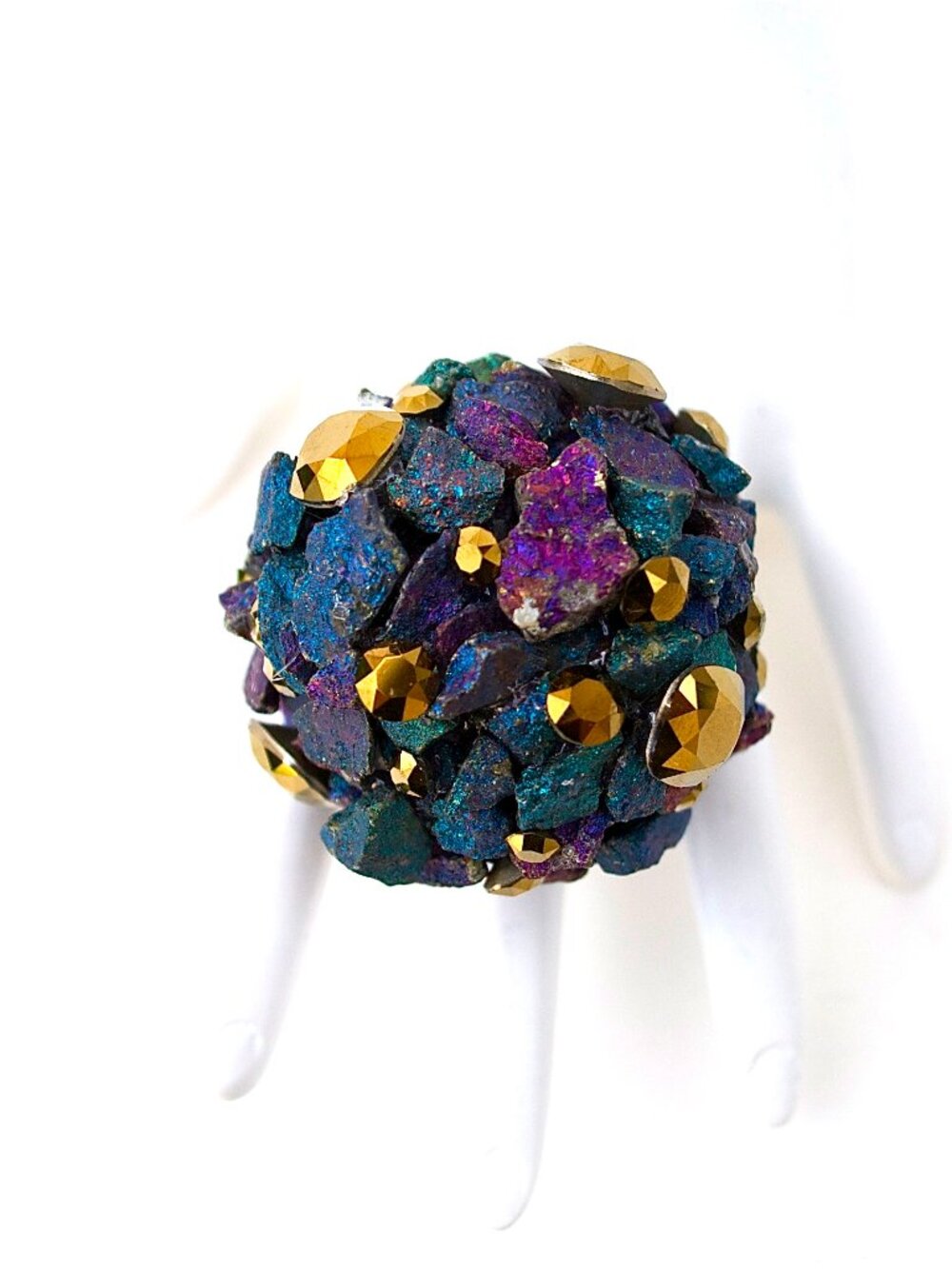 GASOLINE GLAMOUR GILDED PEACOCK XL BAUBLE RING 🦚✨👑